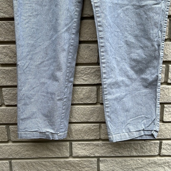 GAP Girlfriend Khakis Capris Blue Stripe Sz 12 - Picture 4 of 11